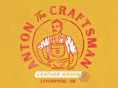 Anton the Craftsman badge design craftsman design illustration liverpool vintage design