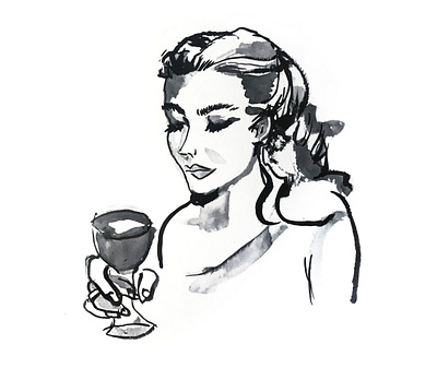 Margeaux Hemingway 70s beauty black and white hemingway hollywood illustration independent film ink inktober2019