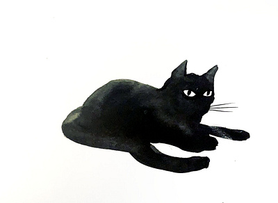 cat black and white illustration ink inktober2019