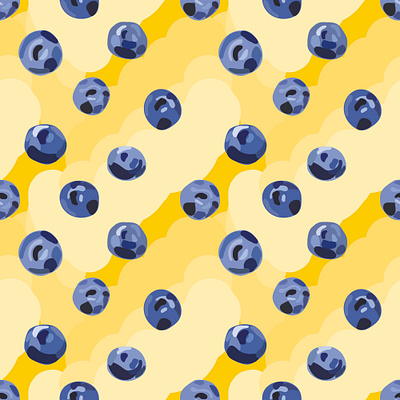 blueberries blue blueberries bright illustration pattern pattern art pattern artist pattern design surface pattern surface pattern design yellow