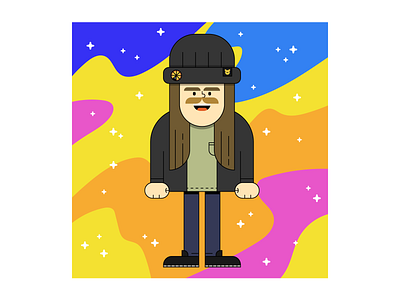 Dalton Buckingham beanie character character design colleague dalton illo illustration psychodelic simple team mate