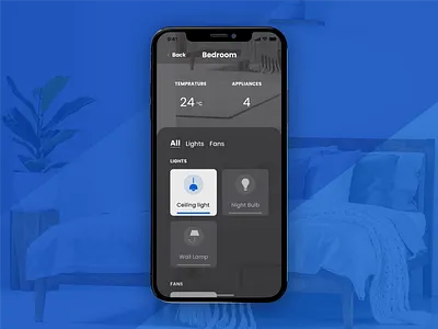 Smart Home - Bedroom appdesign daily 100 dailychallenge dailyui021 dailyuichallange design iosdesign ui uidesign