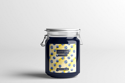 jam on! blue blueberry illustration packaging design pattern pattern art pattern artist pattern design surface pattern surface pattern design yellow