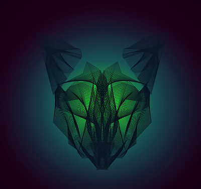 Wolf illustration line art poster art vector