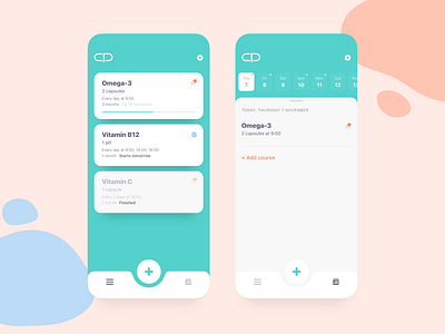 Course Pill Redesign app app design course pill design ios ios app iphone medical medical app meds mobile app pill intake pills planner product design sketch ui ui design ux vitamins