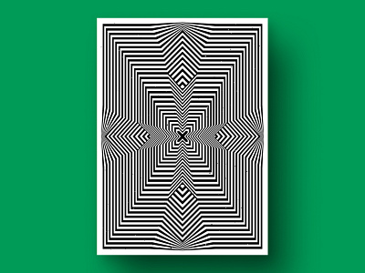 Crossed "X" abstract plakat black white card deco geometric cover graphic design kinetic geometry modern poster op art optical illusion striped pattern visual effect