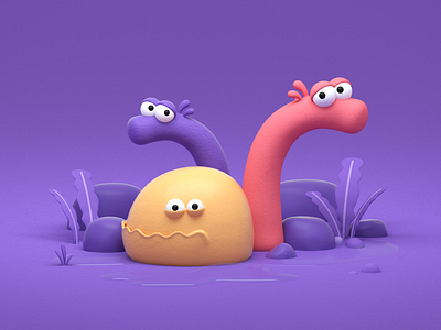 Little Shapes characters cinema4d colors