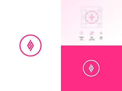 Splitty best logo circle logo compass logo hand logo pink logo s logo travel travel app travel logo travel website