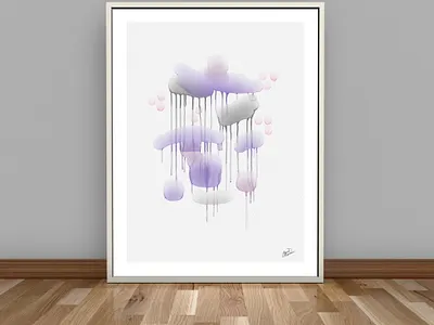 Rainy Theme 17 aquarelle decor framed interior minimalism new new year rain rainbow smudges wallpaper watercolor