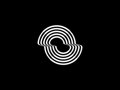 Double circle illusion lines logo logos mark ocean