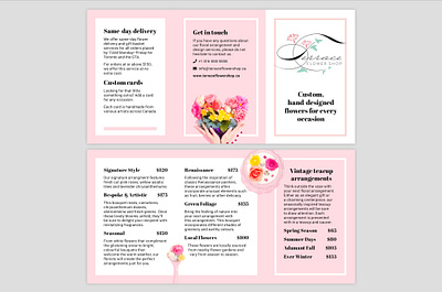 Terrace Flower Shop: Trifold Brochure branding bright brochure commerce floral flowers trifold