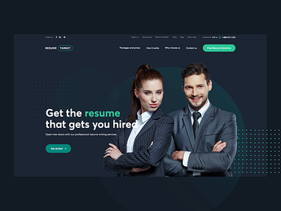 Resume Target — Hero Animation aftereffect animated animation business concept design hero home homepage intarface interaction landing minimalist olbromski resume swirl ui visiontrust web website