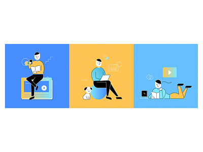 Learn Anywhere Illustration app flat design gradient illustraion learn anywhere learning platform skooldio technology