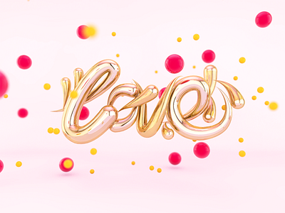 LOVE！ 3d c4d design love metal