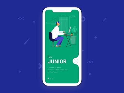 Find work | Onboarding concept app button character clean clean ui find flat illustration illustration illustration art illustrator junior middle ui ui design uiux ux ux design vector vector art work