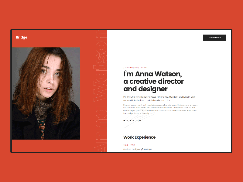 V-Card agency clean colors creative cv cv design design digital home homepage portfolio ui ux web design wordpress