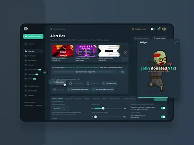 Streamlabs Platform - UI UX Design application black blue creative crm dark theme dashboard design green inspiration page platform streaming streamlabs ui ux web