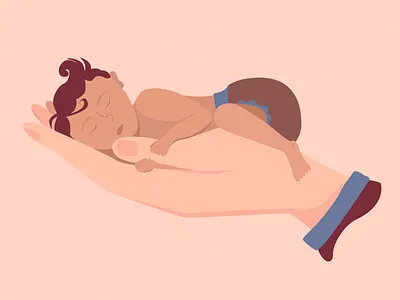 Tiny tiny thing adobe art direction artwork baby baby shower character design hand illustration illustrator pink portrait smallbusiness vector