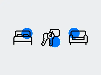 Icons style exploration by bed icon custom icon design forniture icon design icon designer icon set iconography icons outline icons real estate sofa icon style website icons