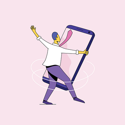 Friday feeling dancing dancing man friday illustration illustration art smartphone vector weekend