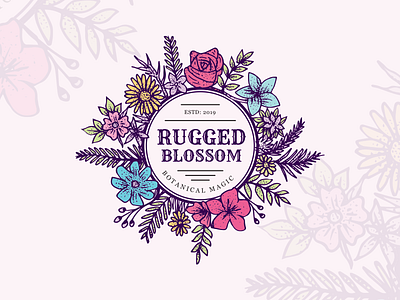 Rugged Blossom Vintage Logo Design artwork branding design hand drawn illustration logo sketch ui vector vintage