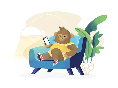 Smart Monkey animal app background character delivery delivery app design food illustration monkey onboarding onboarding illustration