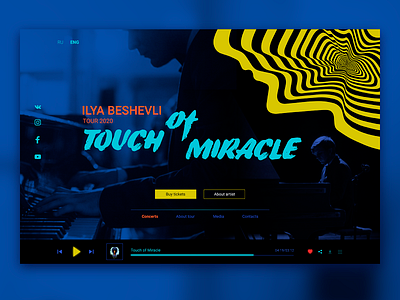 Website concept for musician. concept dark theme figma figmadesign illustration music musician poster ui ux vector web design website