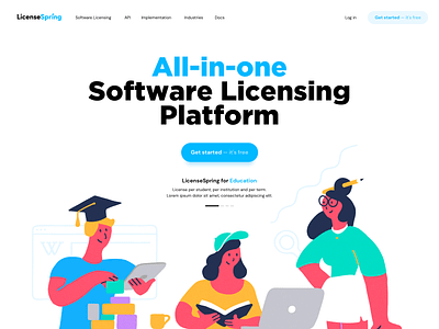 LicenseSpring | Illustrations character design education flat illustration illustrator industry people illustration security startup team ui web design