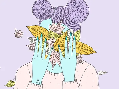 It’s Still Fall autumn fall illustration leaves purple