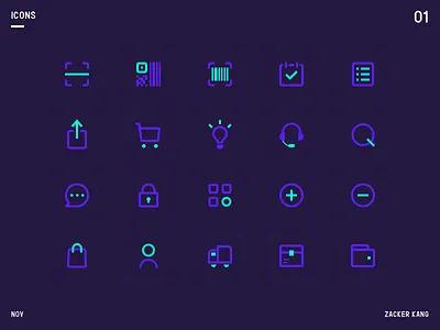 Line icons add app clock color design diary icon line messages scanning ui user