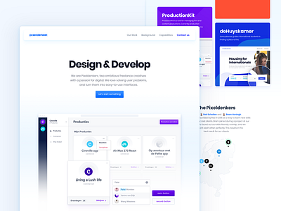 Pixeldenker — Updated Portfolio Website agency branding casestudy floating navigation minimal website design one page portfolio portfolio website product design profile avatar subtile shadow gradient