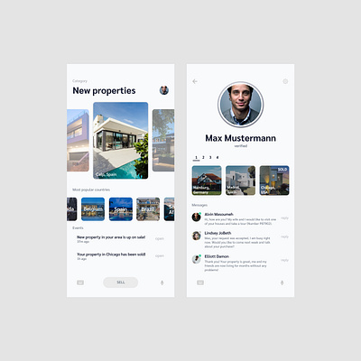 Properties app concept app application design flat future innovation innovative market minimal mobile online properties simple simple design ui ux uxui