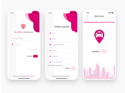 Taxi Buzz app design ui