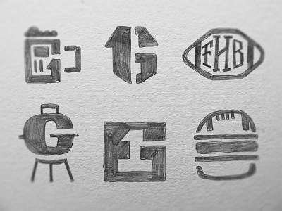 Thirst and Goal Sketches brand burger design restaurant sports