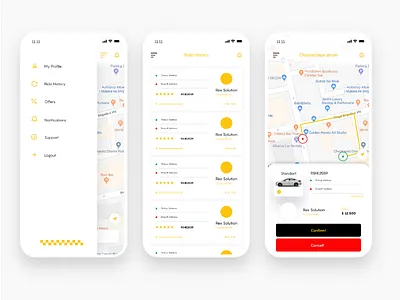 Taxi app design ui