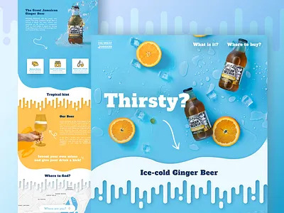 Ice cold beer beer blue colorful design drink landing landing design photomanipulation product ui user interface vector webdesign webdesigner website website design