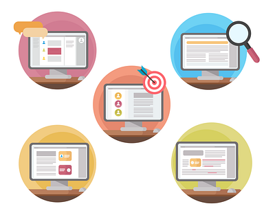 Digital Marketing Icons Set digital advertising digital marketing seo seo icons smm smm icons target target marketing website icons website illustration
