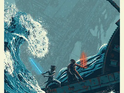 Inspired by Star Wars Rise of Skywalker alternative movie poster art digital art digital painting fanart film poster kylo movie poster pop culture poster rey rise of skywalker star wars surface pro