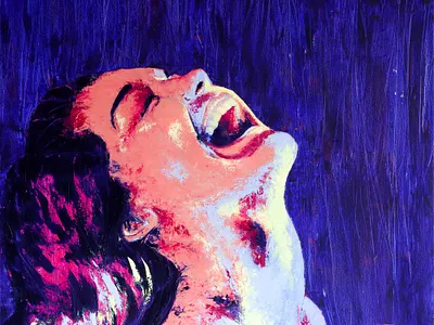 Romy Schneider oil paint