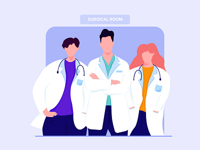 Doctor app character flat illustration minimal proccreate ui ux web