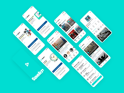 Spokn - Audio Articles App Showcase app app design audio audio player audiobook brand concept explore grid library list minimal music music player navigation player podcast spokn ux