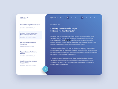 Notes Widget #DailyUI #day065 065 clean dailyui design inspiration interface note notes notes widget text typography ui user interface ux web