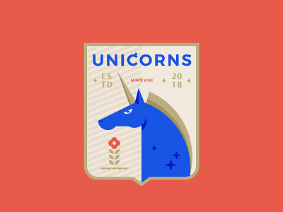 Unicorns team emblem or something like that :-) branding design flat style illustration logo logotype medeival sports team unicorn vector