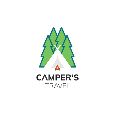 Campers Travel Logo Design brand brand identity brand mark camper freelance icon logo logo design logo designer logos logotype travel travel logo vector art work from home