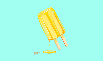 Drip digital ilustration food art popsicle procreate