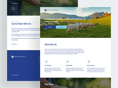 Nutritionals Manufacturing Company Website branding homepage typography website