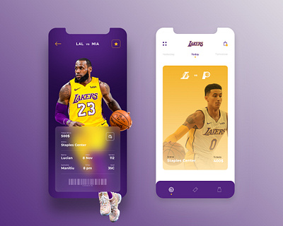 Lakers Mobile Application app basketball concept creative design design system interface lakers lebron james los angeles lakers mobile mobile design nba shop ticket app ticket booking tickets ui user interface ux