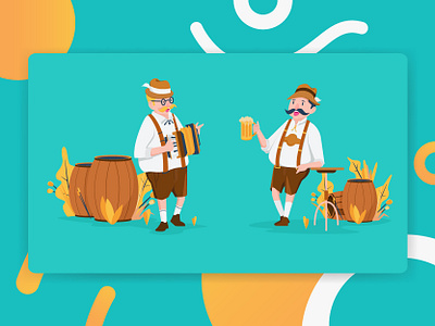 Illustration Germany people Festival characters design flat illustration landing page people ui vector web website