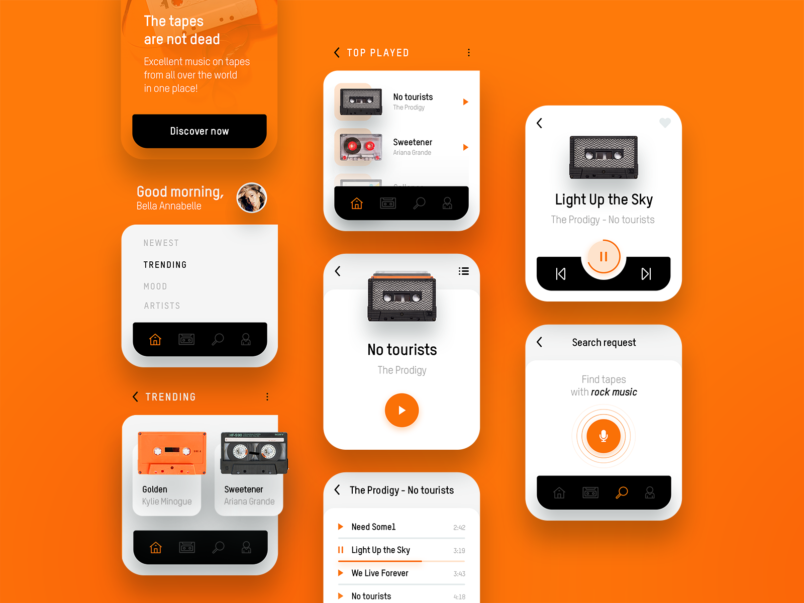Example of Cassette Music Player UI for Apple Watch