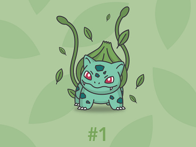 1 - Bulbasaur anime bulbasaur cute doodle leaves lizard plants pokemon pokemongo series